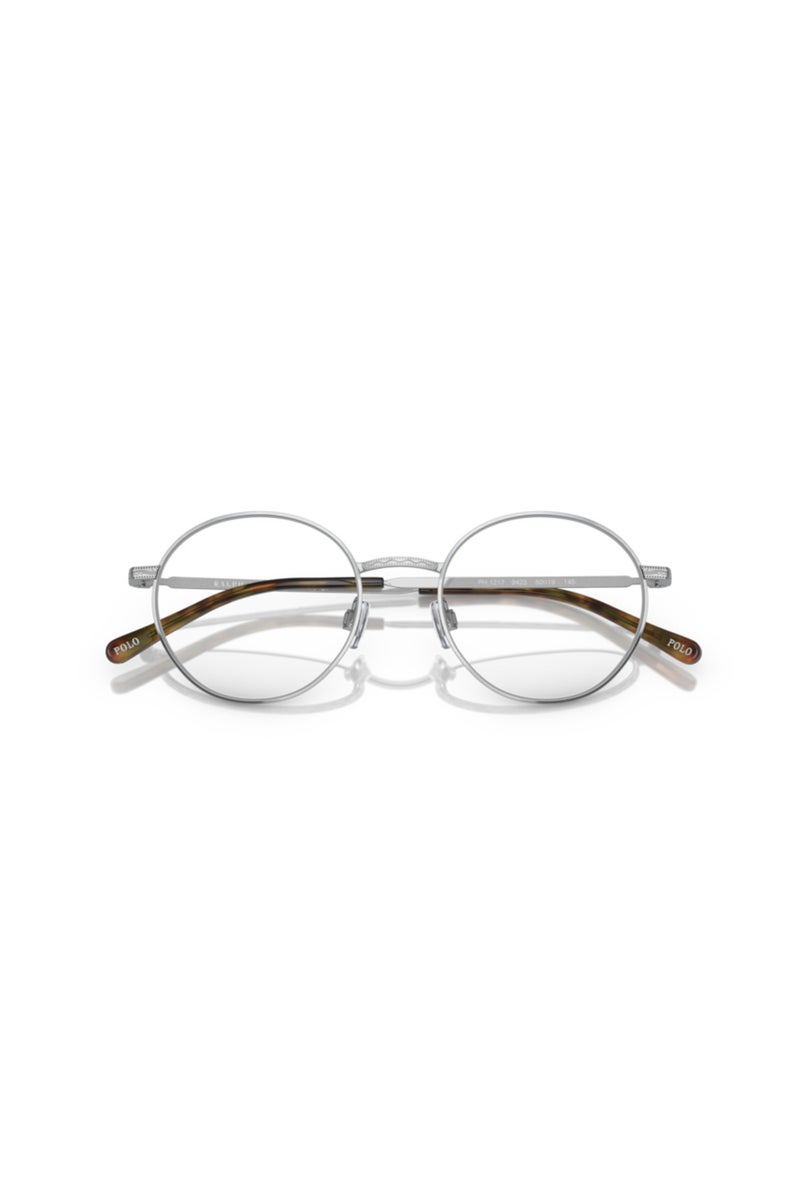 POLO Men's Round Prescription Glasses - Polished Silver - Image 5